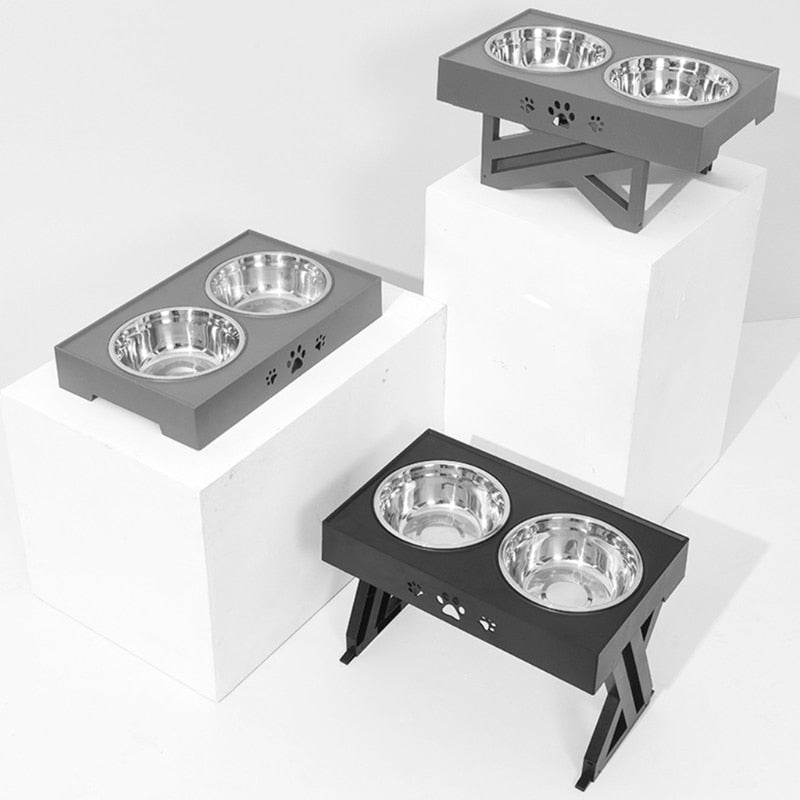 Anti-Slip Elevated Stainless Steel Bowls