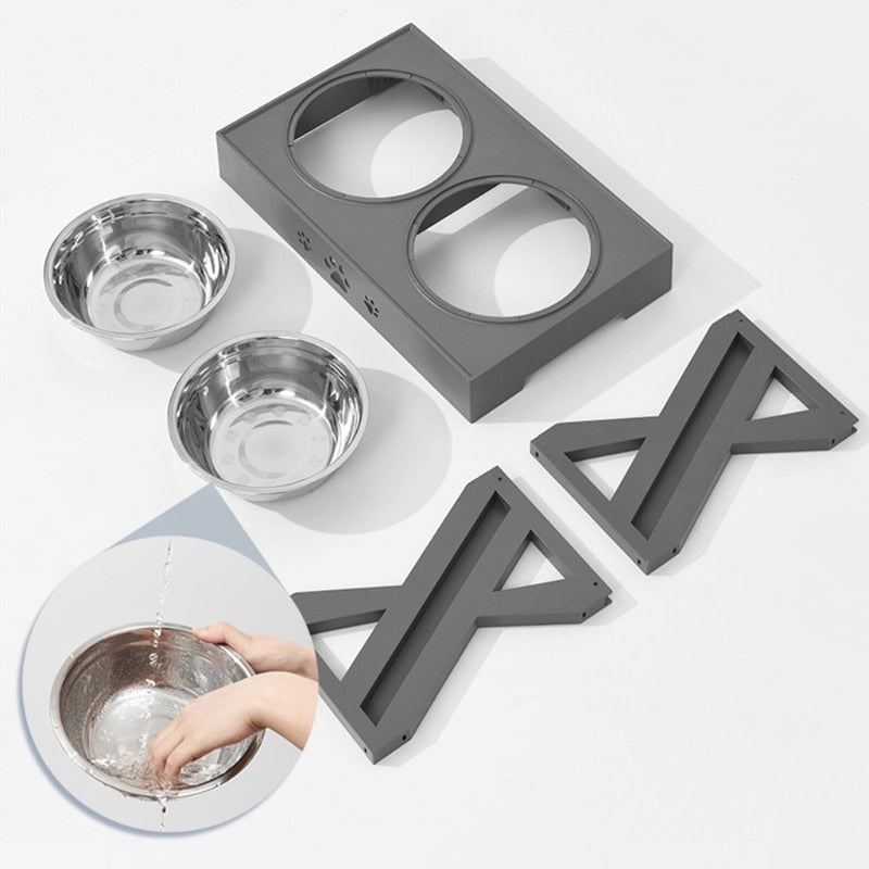Anti-Slip Elevated Stainless Steel Bowls