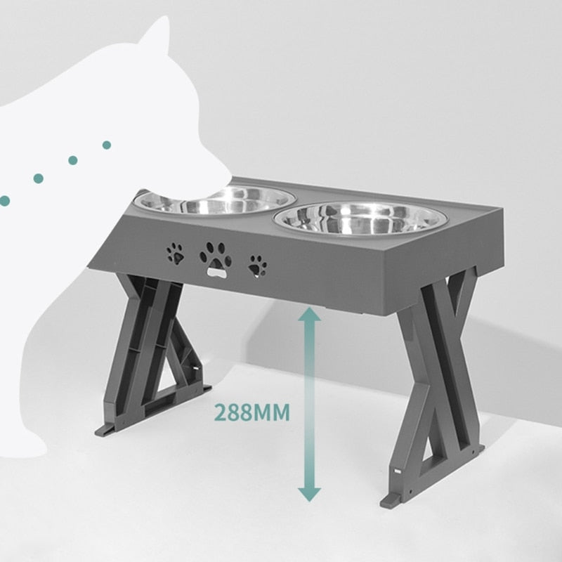 Anti-Slip Elevated Stainless Steel Bowls